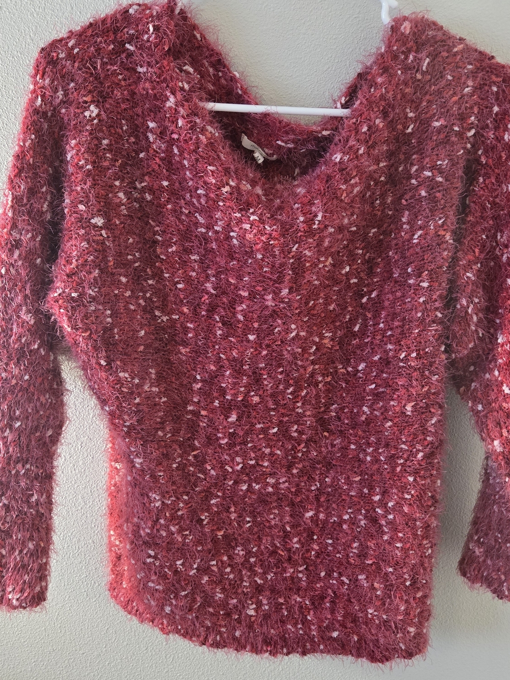 Maurices Red Speckled V-Neck Sweater